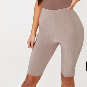 PLT Taupe Biker Shorts